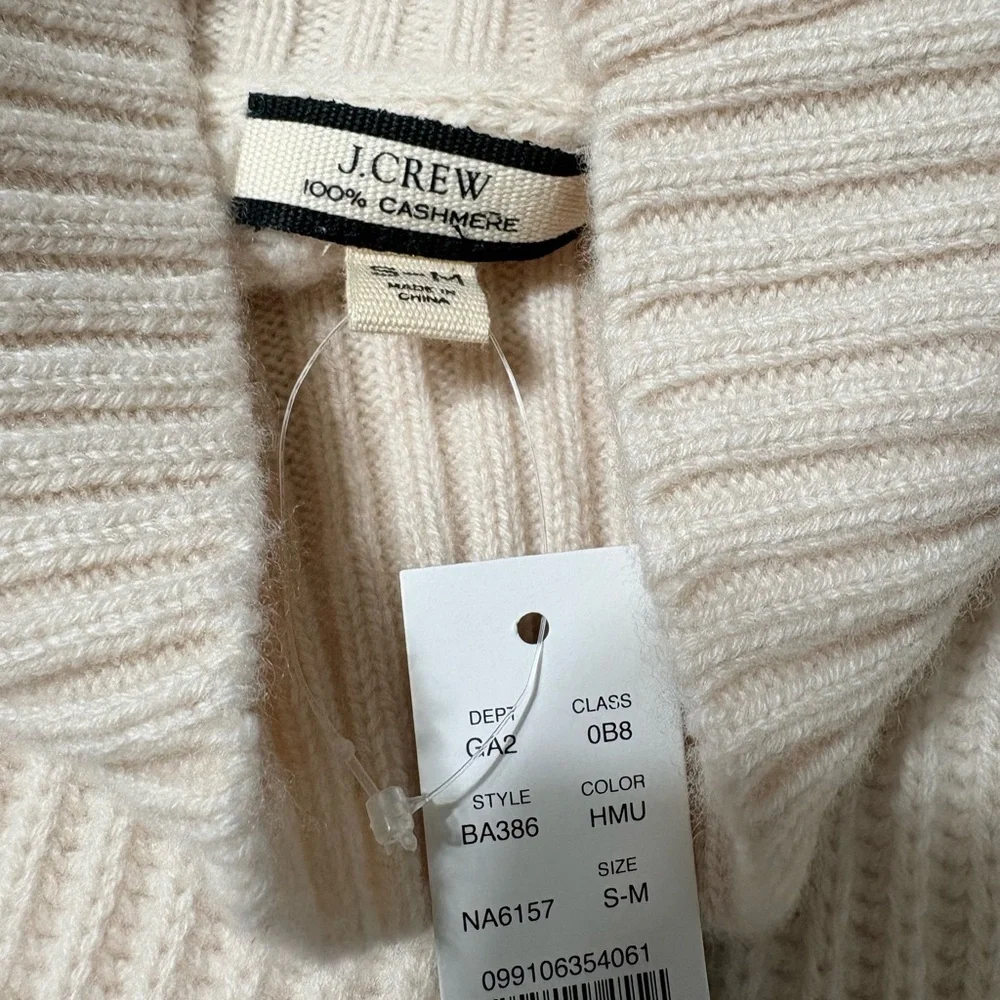 NEW J. Crew SZ S-M Ribbed 100% Cashmere Sleeveless Turtleneck Tunic Heavyweight - Picture 13 of 16